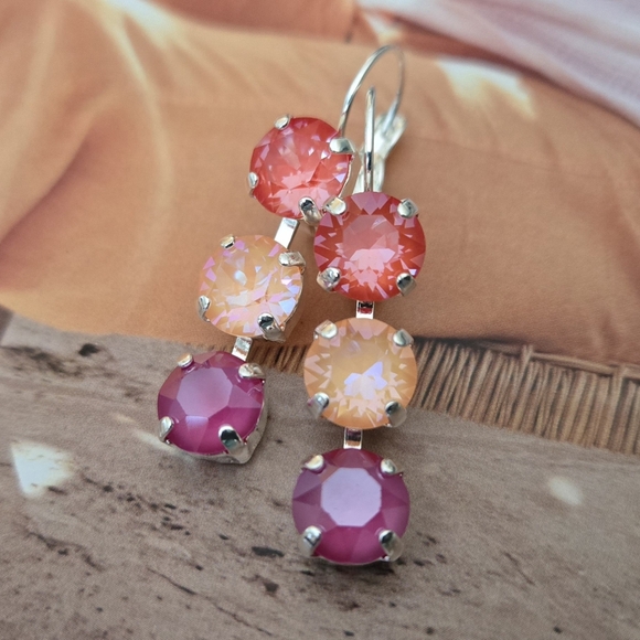 Austrian Crystal Earrings in Silver - Picture 2 of 11
